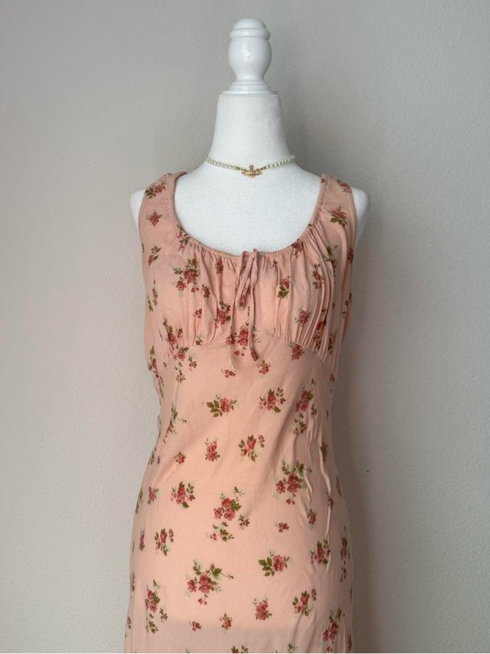 Reformation Laurel Pink Floral Midi Dress Spring Wedding Guest - Picture 2 of 6